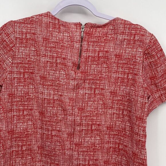Mercer & Madison Womens Stretch Round Neck Short Sleeve Back Zip Blouse Medium - Picture 6 of 9